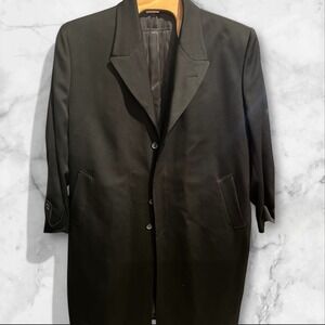 Lineage Giannetti‎ Piero Wool Black Belted Long Trench Coat  52R